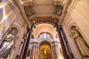 Statues Entrance Basilica Saint Mary Angels and Martyrs Rome Italy