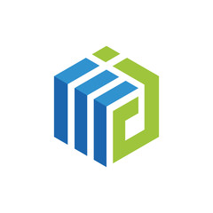 Technology, building, working space logo vector.