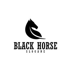 black horse creative logo design vector