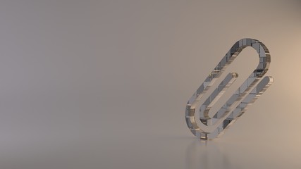 light background 3d rendering symbol of attachment icon