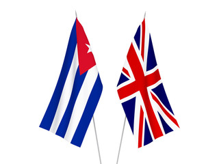 Fototapeta na wymiar Great Britain and Cuba flags
