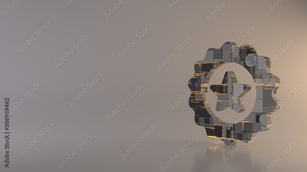 Poster light background 3d rendering symbol of badge icon