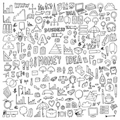 Set of Business Drawing illustration Hand drawn doodle Sketch line vector eps10