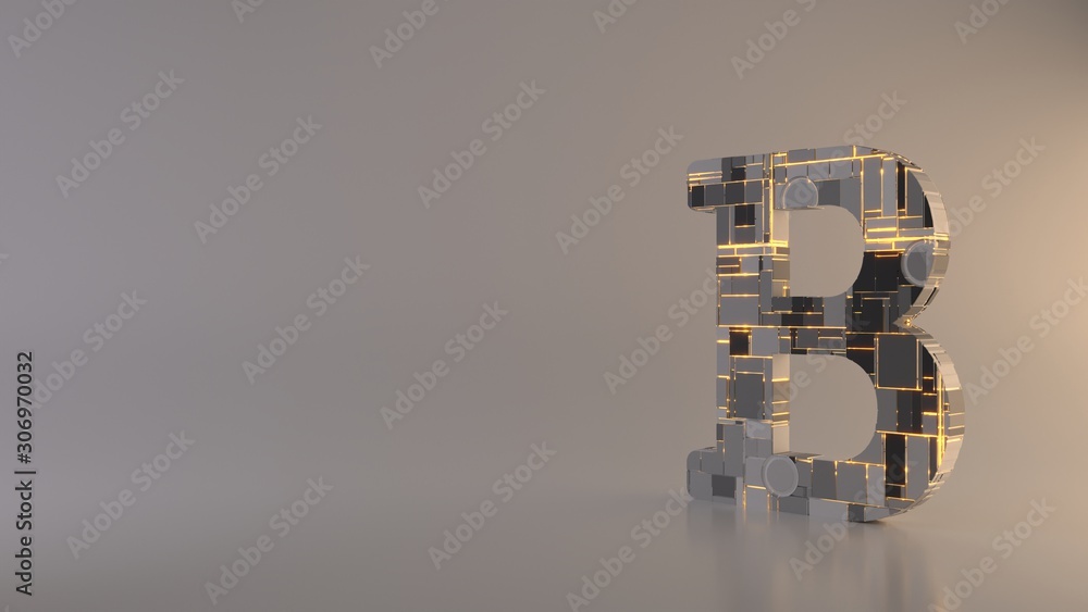 Poster light background 3d rendering symbol of bold icon