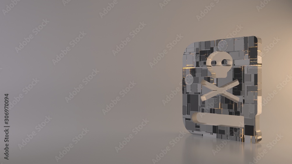 Poster light background 3d rendering symbol of book dead icon