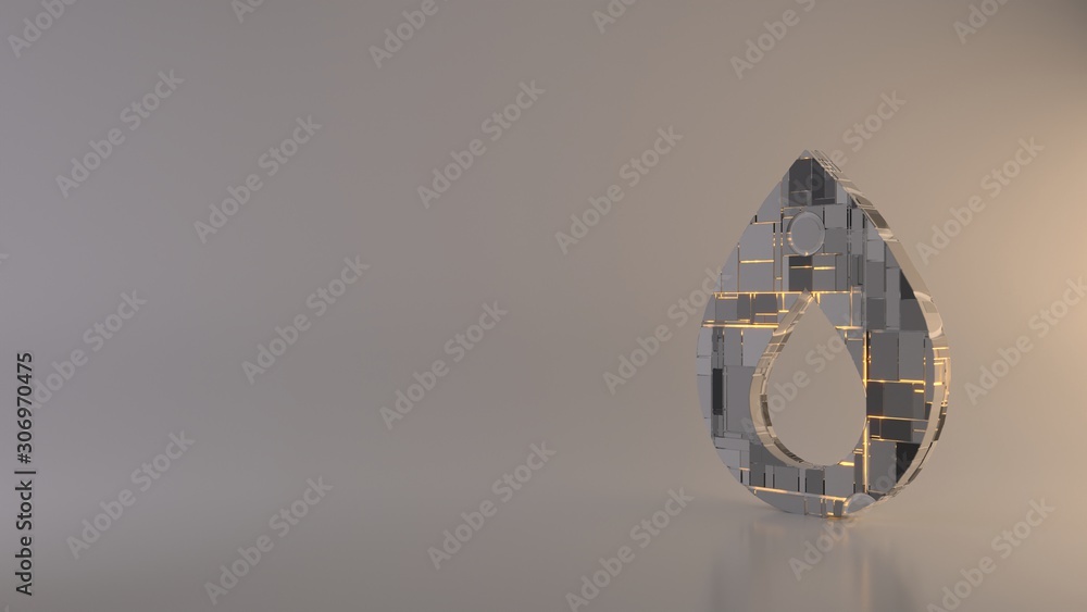 Poster light background 3d rendering symbol of flame icon