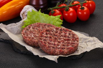 Raw burger cutlet