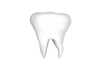  White tooth against white background 3d illustration