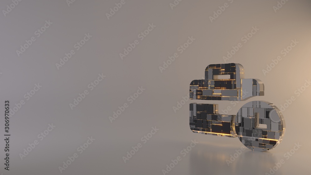 Poster light background 3d rendering symbol of business time icon
