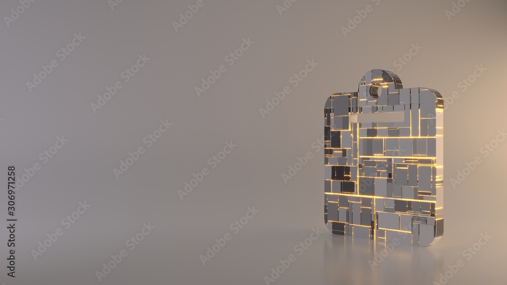 Poster light background 3d rendering symbol of clipboard icon