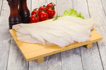 Raw halibut fillet