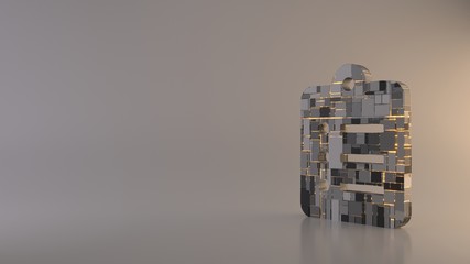 light background 3d rendering symbol of clipboard list icon
