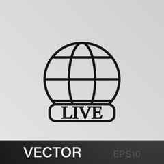 globe and live icon. Element of journalist for mobile concept and web apps illustration. Illustration for website design and development, app development