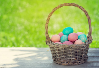 Easter eggs basket