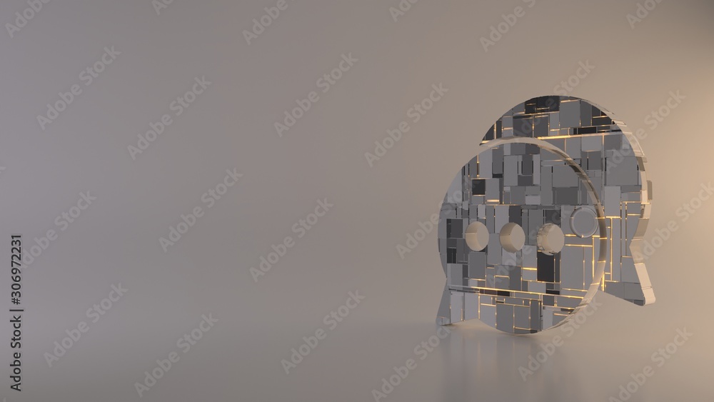 Poster light background 3d rendering symbol of two rounded chat bubbles icon
