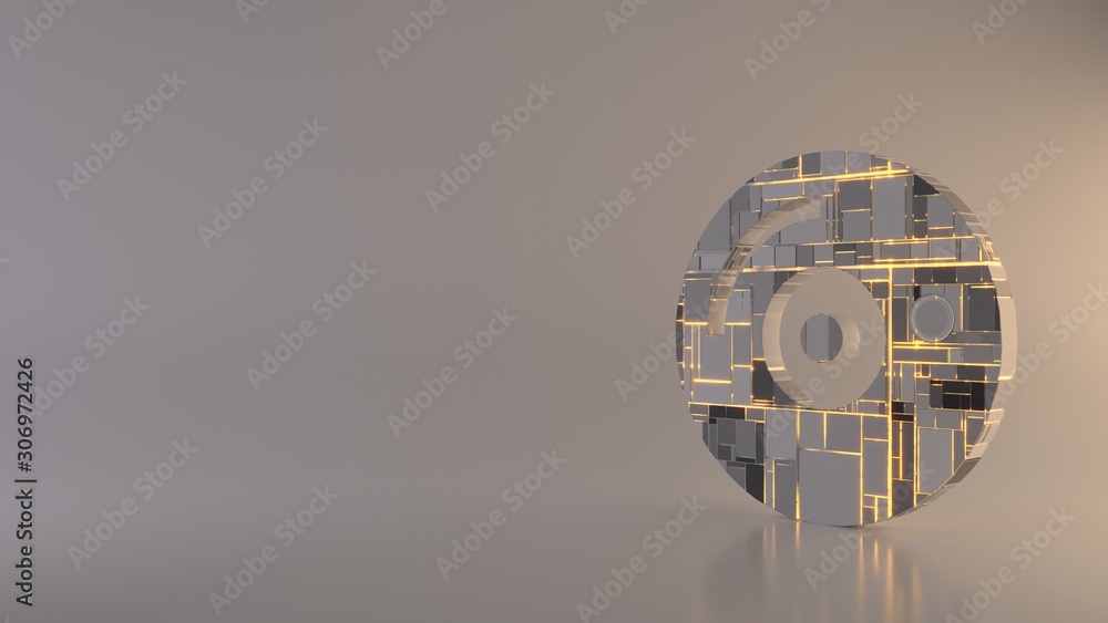 Poster light background 3d rendering symbol of compact disc icon