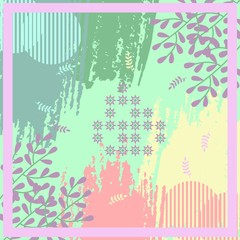 Pattern of hijab motif design with abstract foliage design.