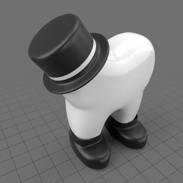 Stylized tooth with top hat