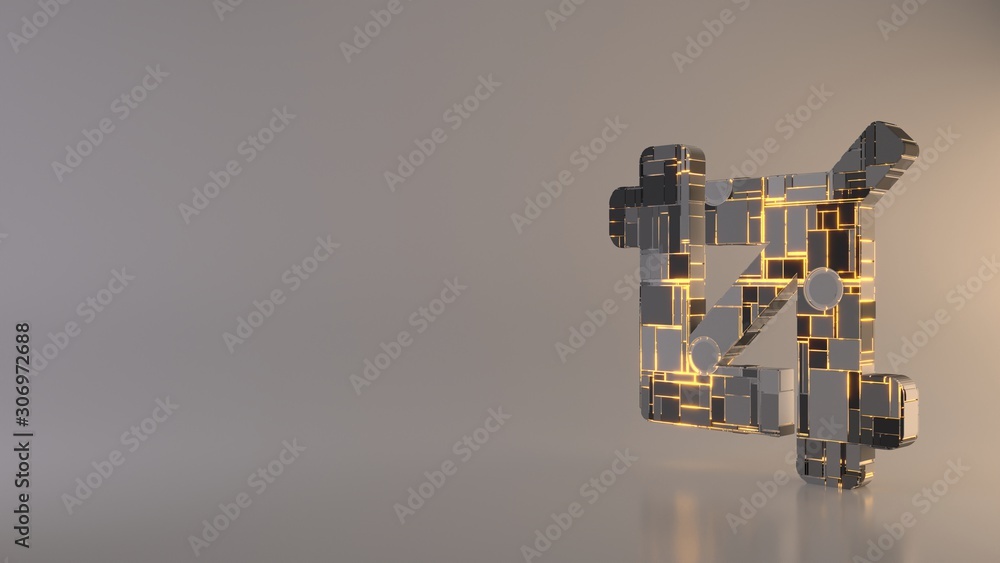 Poster light background 3d rendering symbol of crop icon