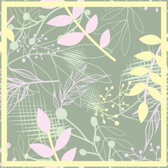 Hijab design with floral abstract style