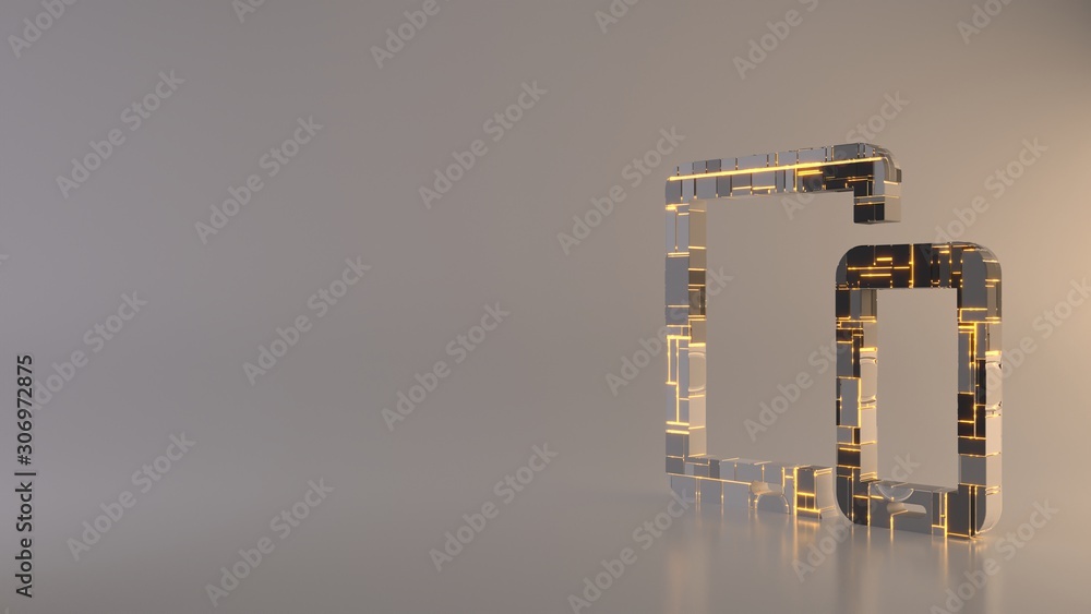 Poster light background 3d rendering symbol of devices icon