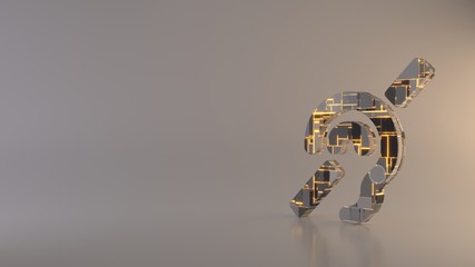 light background 3d rendering symbol of deaf icon