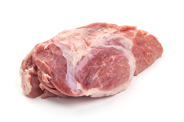 Raw pork leg part, Ham or gammon cuts, isolated on white background