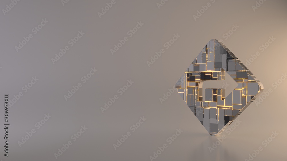 Poster light background 3d rendering symbol of directions icon