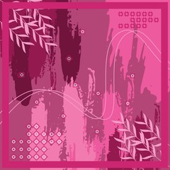 Pattern of hijab motif design with abstract foliage design
