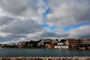 Fototapeta na wymiar Small Mediterranean town by the sea. Spain, Mallolrca Island