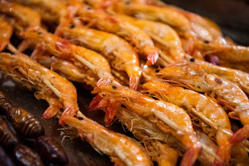 Street food in a market in Beijing, China.