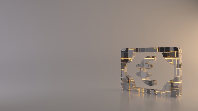 light background 3d rendering symbol of euro  icon