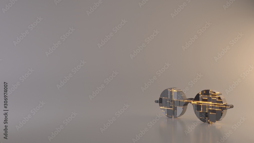 Poster light background 3d rendering symbol of eyeglasses icon