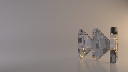 light background 3d rendering symbol of fast forward icon