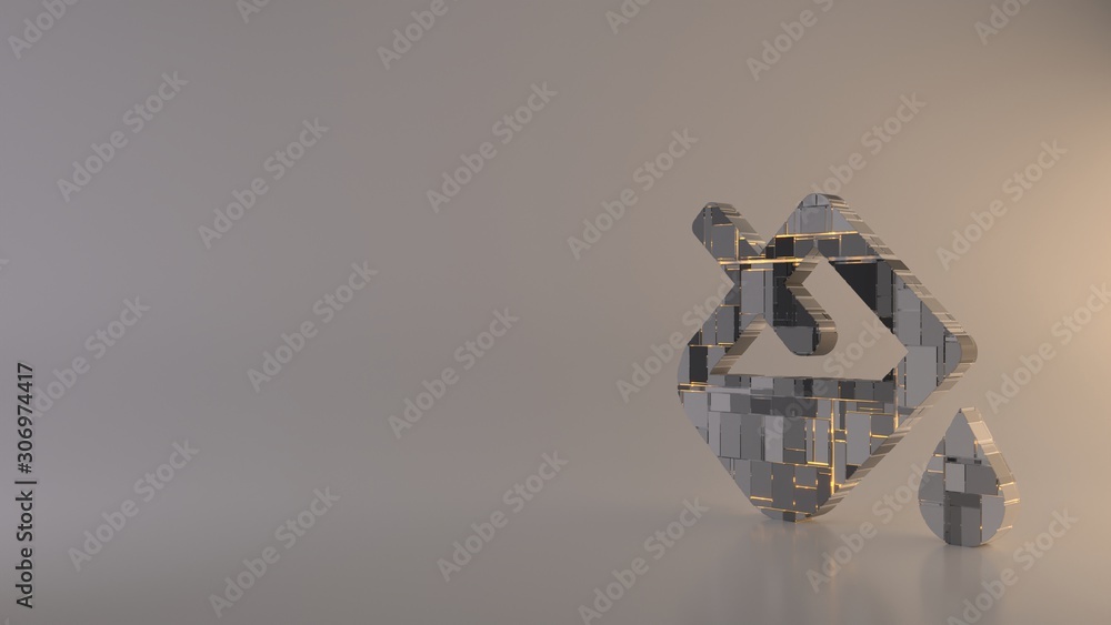 Poster light background 3d rendering symbol of fill drip icon