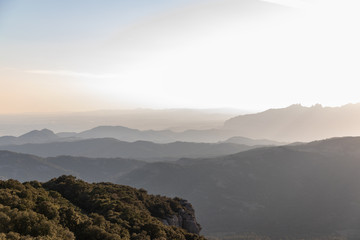 Views of natural landscape from the top of La Mola in Catalonia, Spain