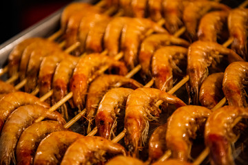 Street food in a market in Beijing, China.