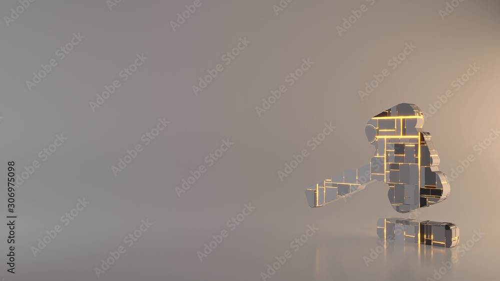 Poster light background 3d rendering symbol of hammer icon