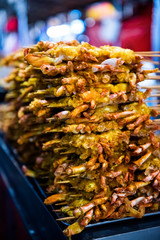 Street food in a market in Beijing, China.