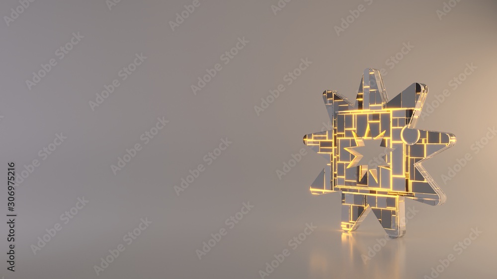 Poster light background 3d rendering symbol of haykal icon