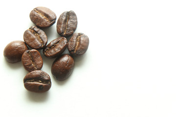 Coffee beans on macro shooting, closer view on a coffee beans.
