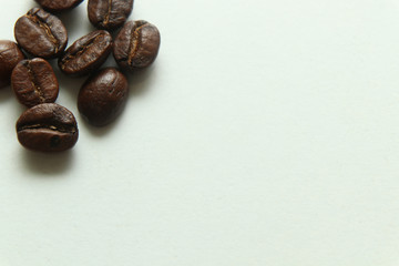Coffee beans on macro shooting, closer view on a coffee beans.