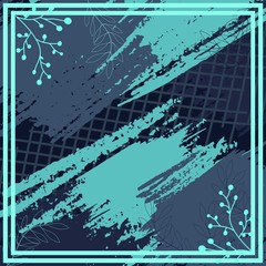 Design of hijab or scarf motifs with abstract foliage patterns