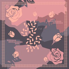 Pattern of hijab motif design with abstract floral design