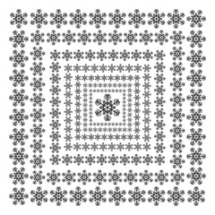 vector snowflakes on a white background. Beautiful winter ornament. black line brush