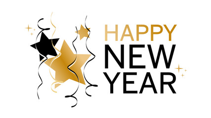 Happy new year banner with stars