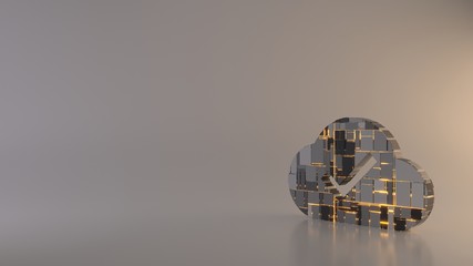 light background 3d rendering symbol of check icon