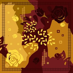 Pattern of hijab motif design with abstract floral design