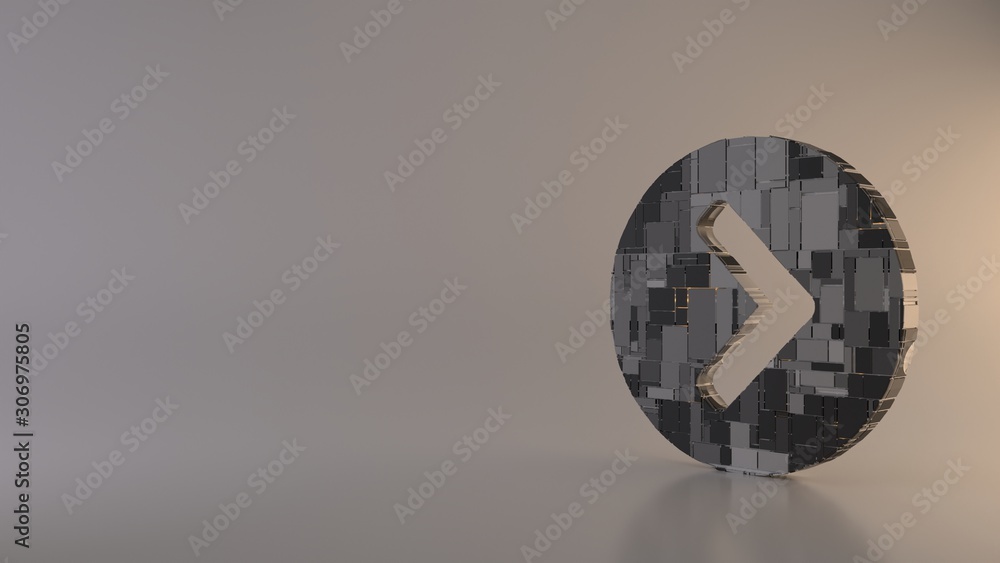 Aufkleber light background 3d rendering symbol of chevron circle right icon