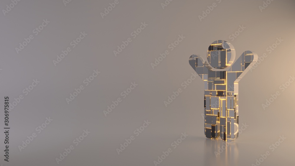 Poster light background 3d rendering symbol of child icon